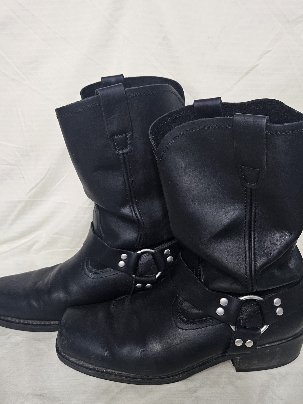 Cody James Black Leather Boots with Silver Studs